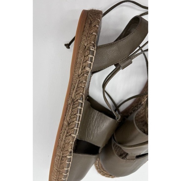 Treasure & Bond Womens 5.5 M Bradd Green Leather Ankle Wrap Espadrille Sandals - Picture 5 of 9